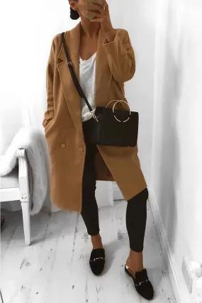 Camel Long Duster Coat - Nina