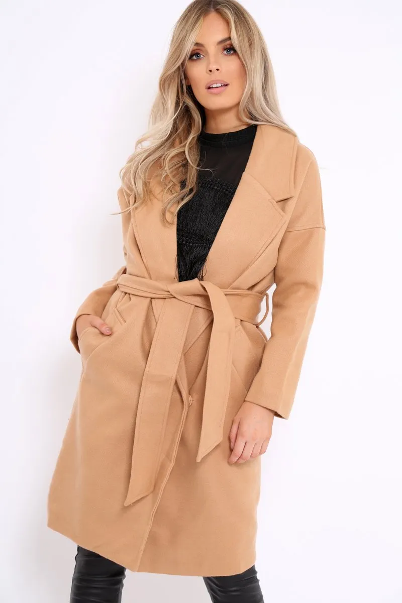 Camel Long Duster Coat - Nina