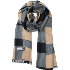 Camel Tartan Scarf - Softer than Cashmere 100% Silk