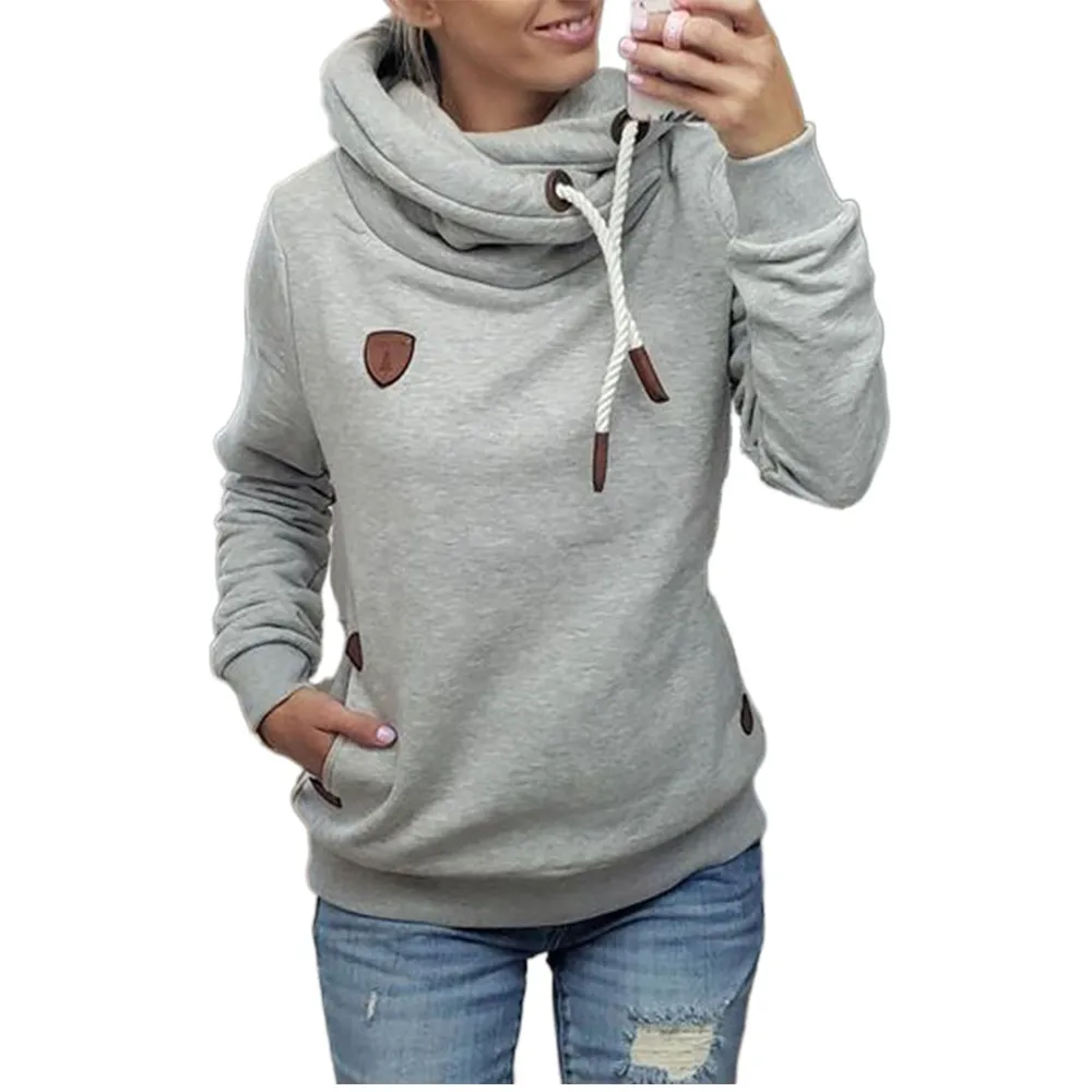 Casual Drawstring Hoddies with Hat