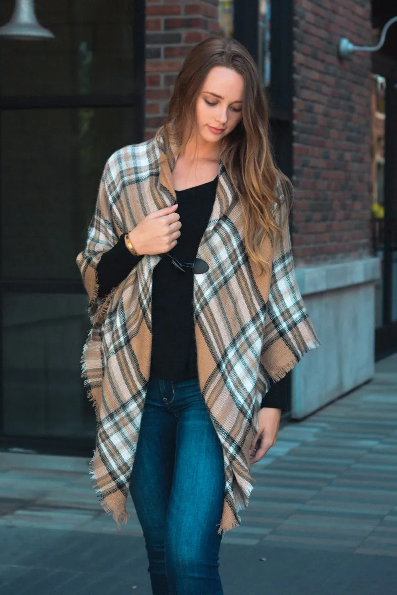 Classic Flannel Toggle Poncho