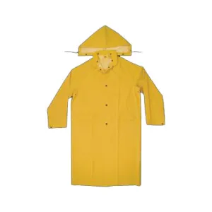 CLC CLIMATE GEAR Series R105X Protective Coat, XL, PVC, Yellow, Detachable Collar, Snap Front Closure