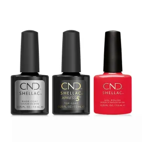 CND - Shellac Xpress5 Combo - Base, Top & Mambo Beat (0.25 oz)