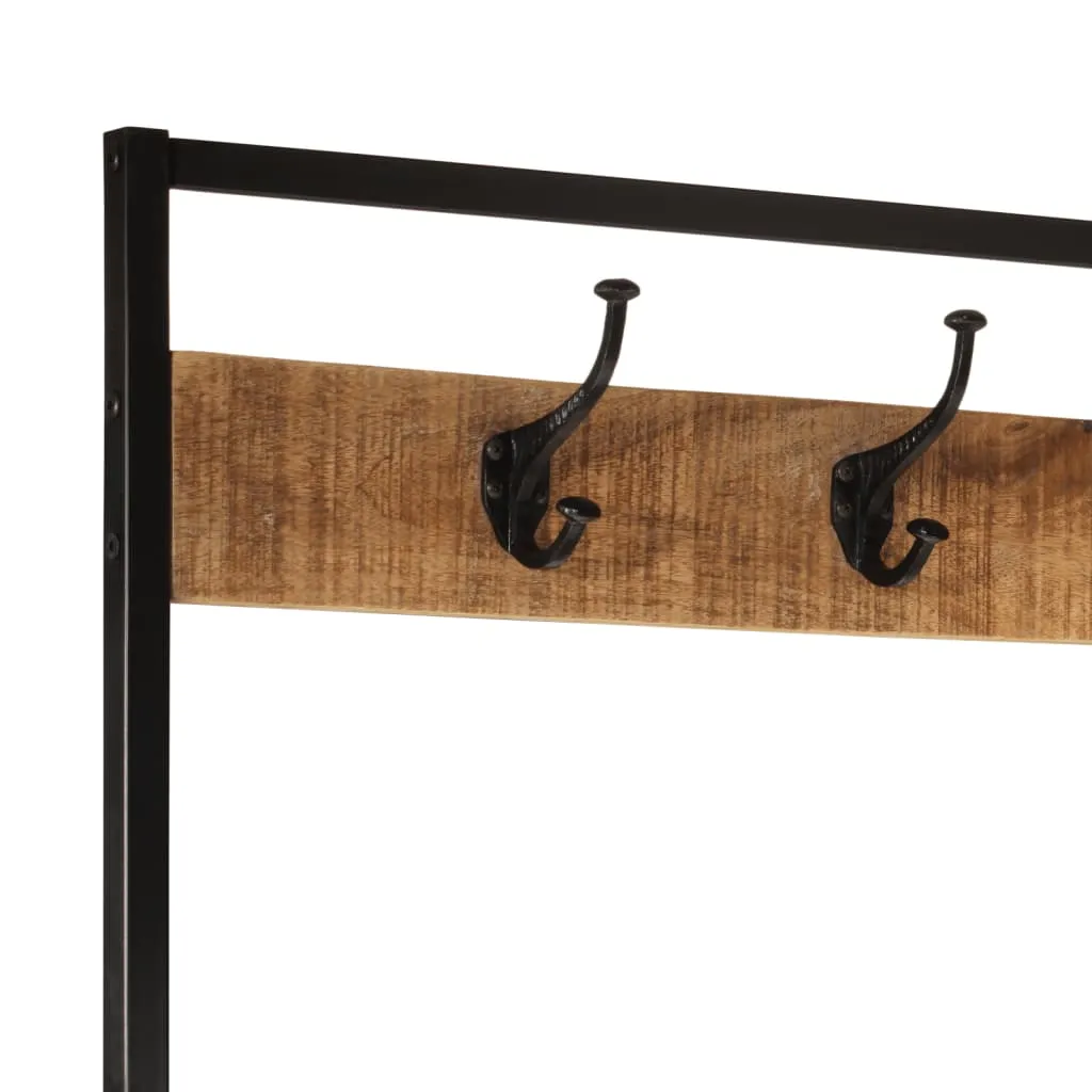 Coat Rack 90x35x180 cm Solid Wood Mango and Iron