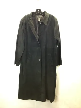 Coat Trench Coat By Clothes Mentor In Black, Size: L