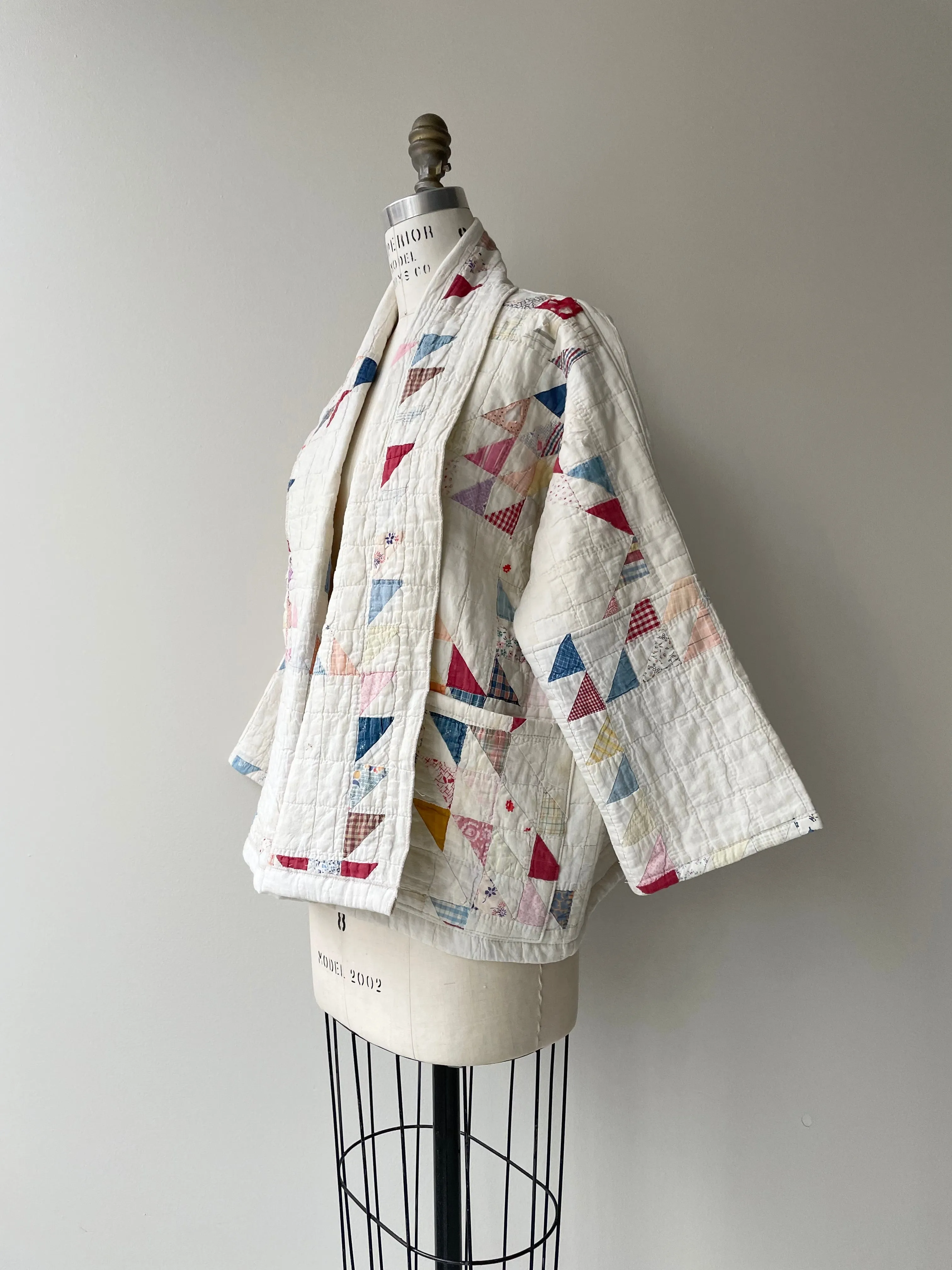 Colorful Sawtooth Handmade Quilt Coat