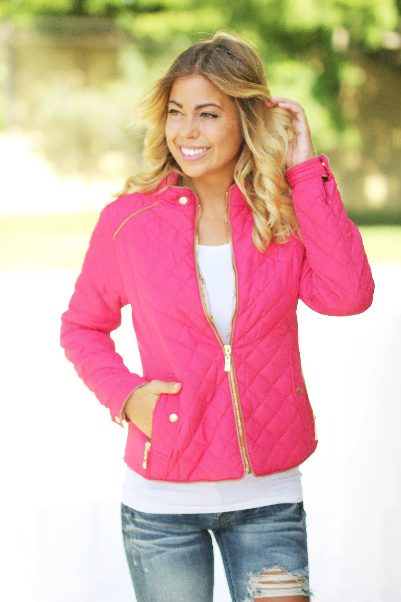 Coral Quilted Jacket