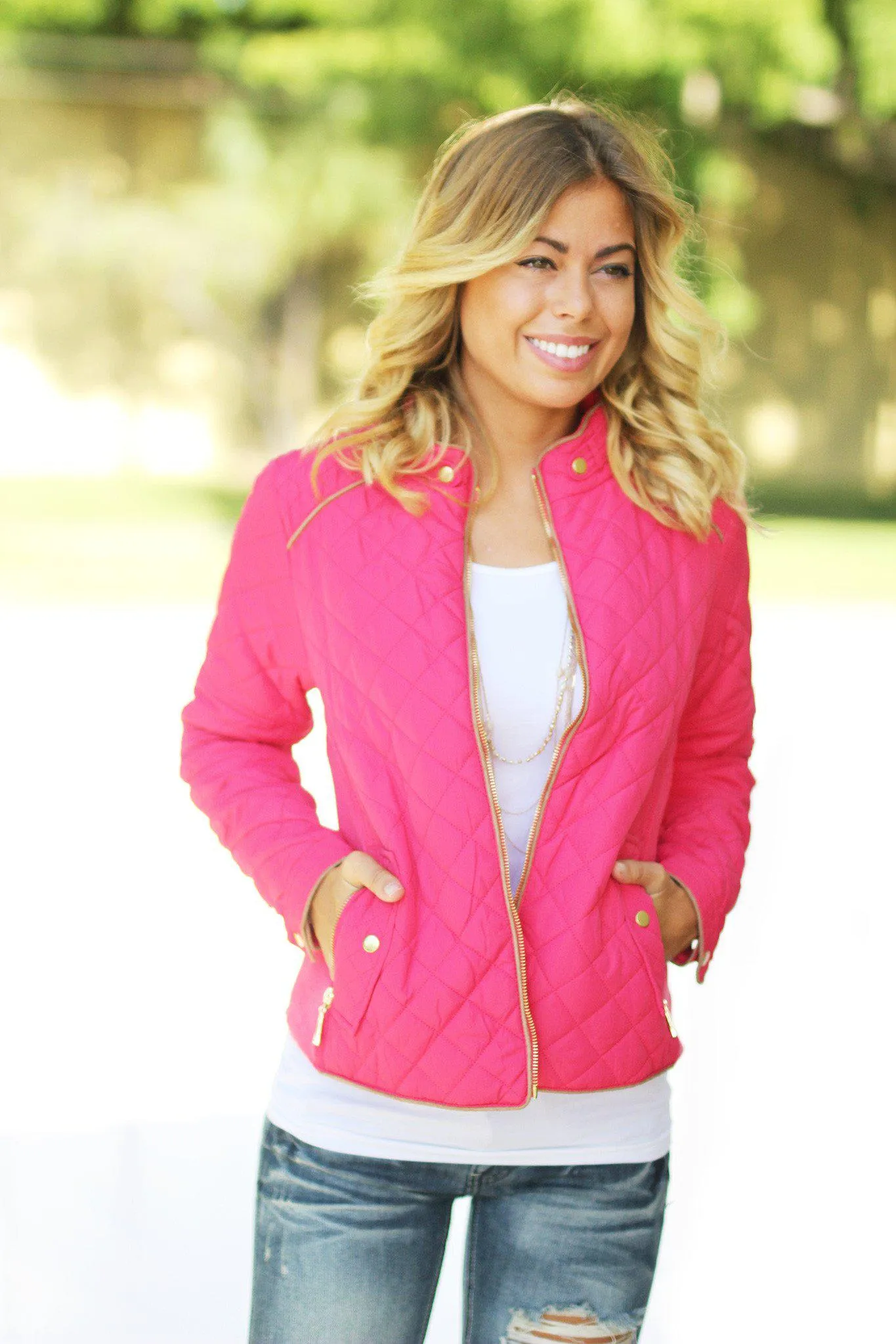 Coral Quilted Jacket