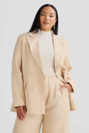 Core Linen Tailored Blazer - Macadamia