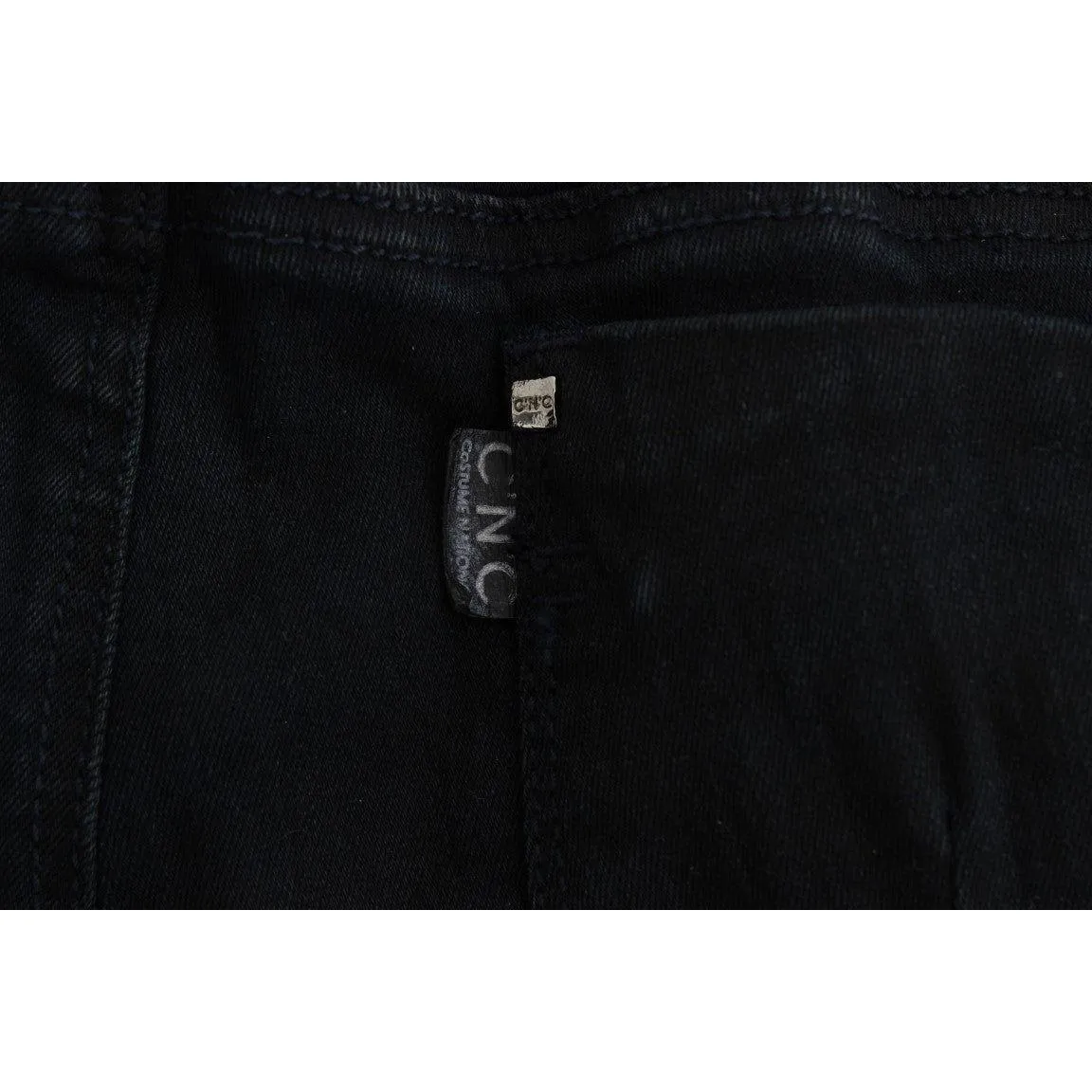 Costume National Sleek Black Slim Fit Designer Jeans