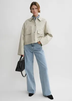 Cropped cotton jacket sand