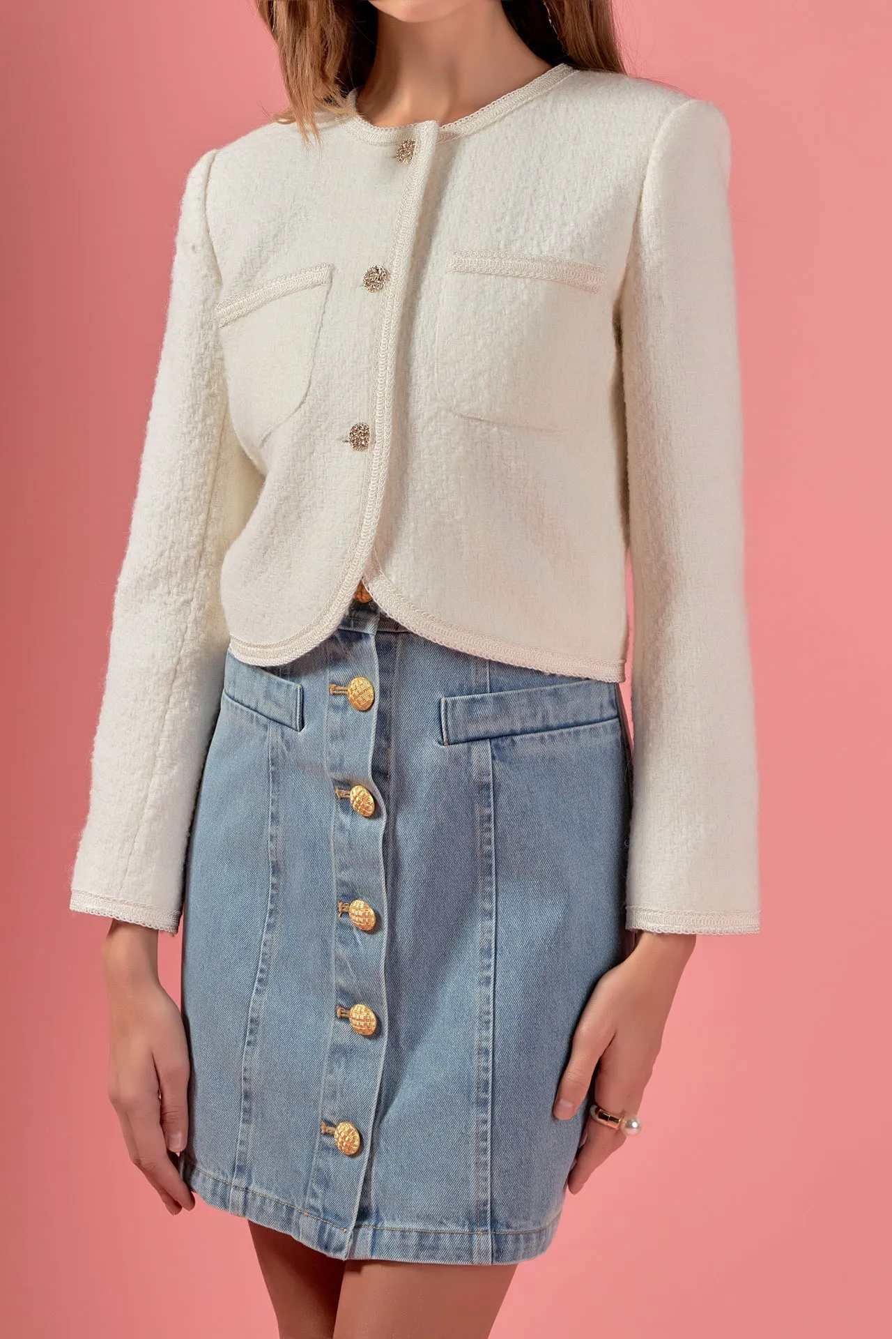 Cropped Tulip Hem Jacket