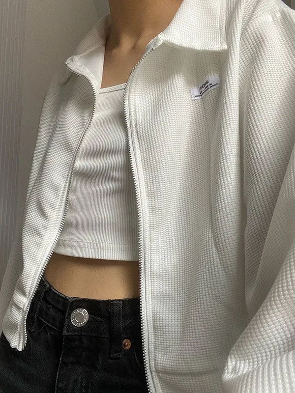 Cropped Zip Up Jacket