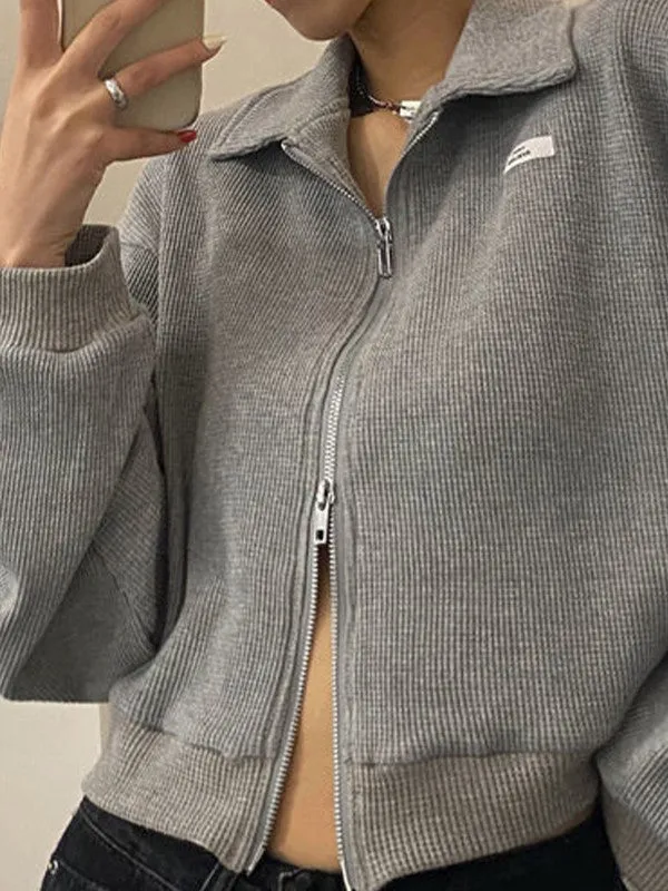 Cropped Zip Up Jacket