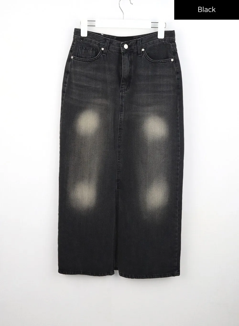 Dark Wash Denim Maxi Skirt CU321