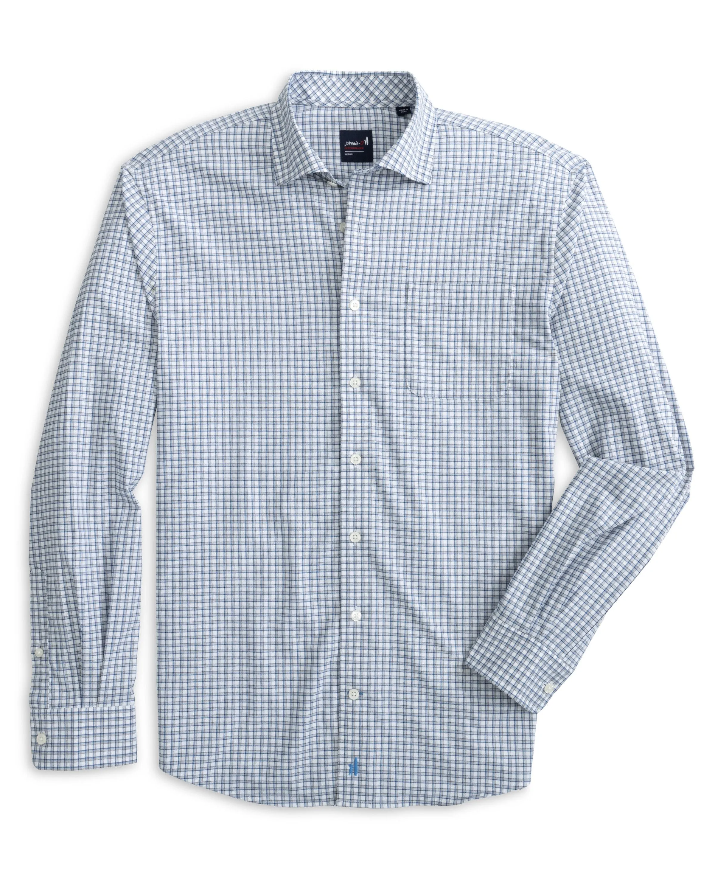 Dean Performance Button Up Shirt-Laguna Blue