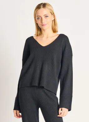 Dex Midnight Wide Sleeve Ribbed Sweater