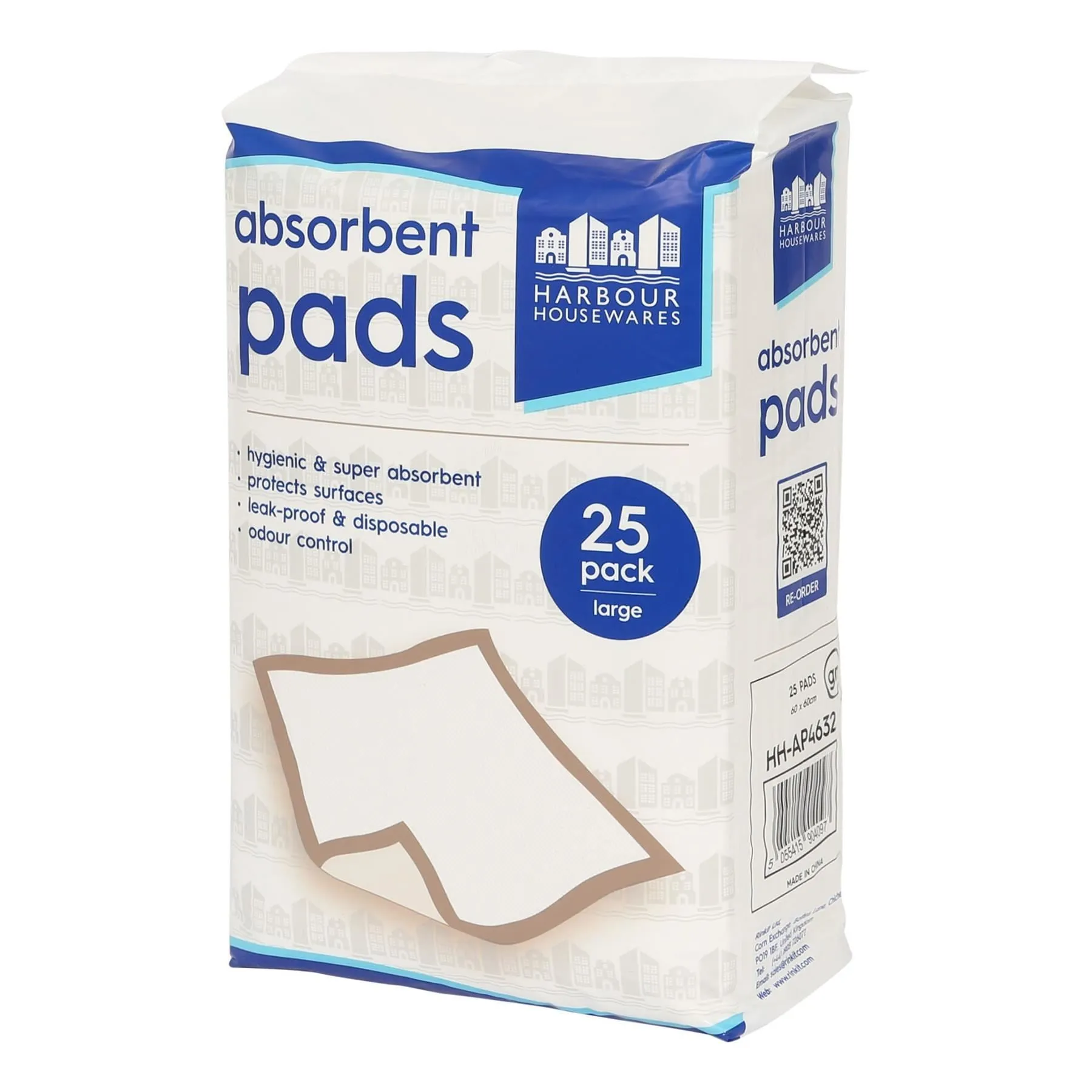 Disposable Incontinence Bed Pads - 60cm x 60cm - Pack of 25 - By Harbour Housewares