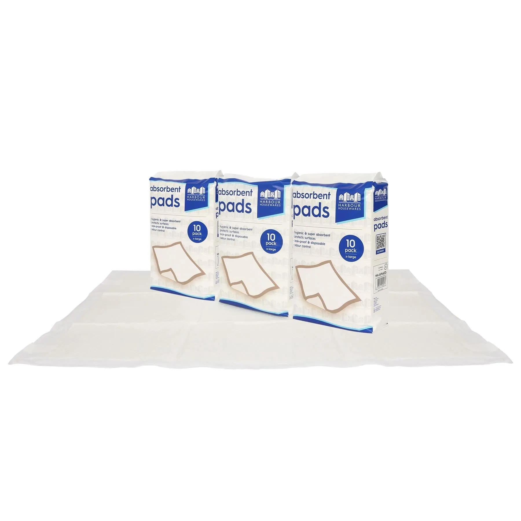 Disposable Puppy Training Pads - 60cm x 89cm - Pack of 30 - By Harbour Housewares