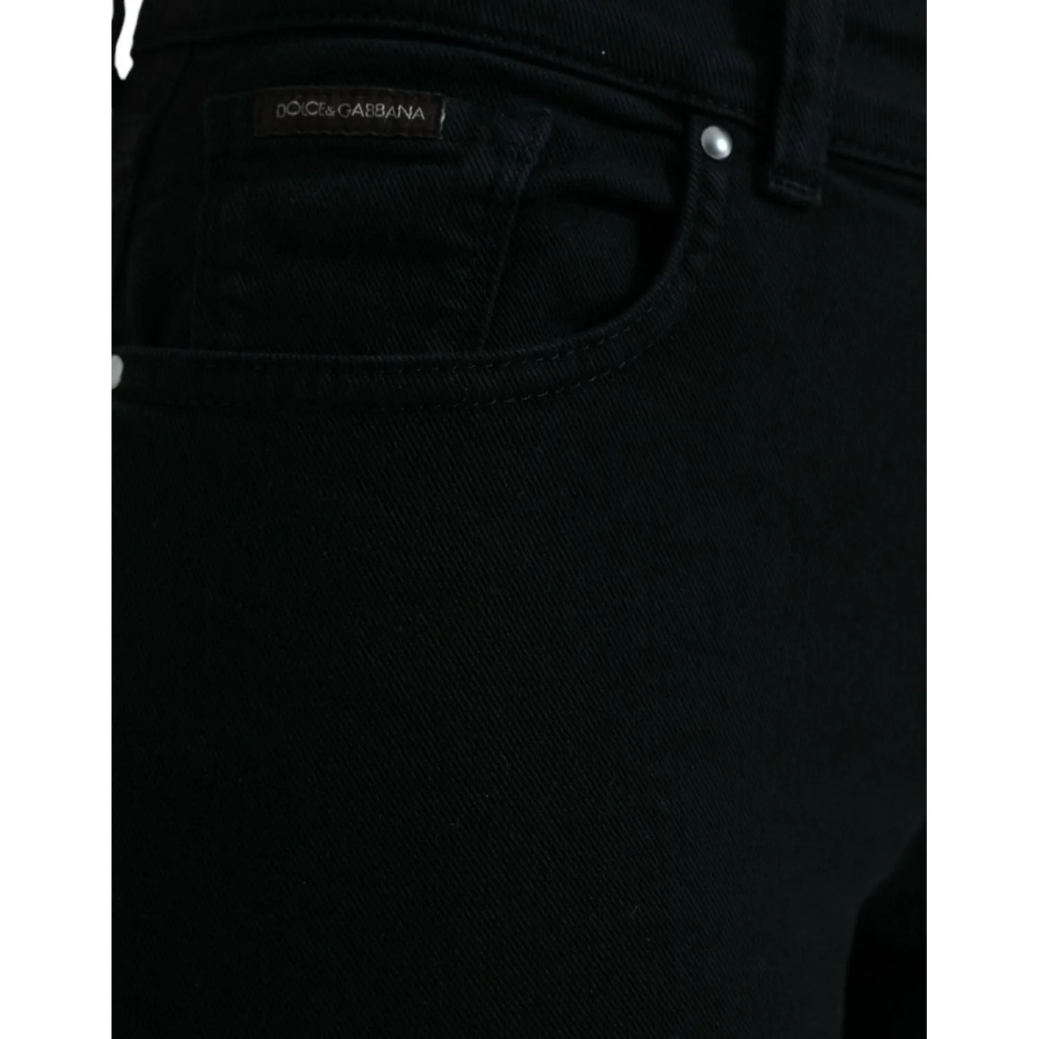 Dolce & Gabbana Chic Black Mid Waist Stretch Jeans