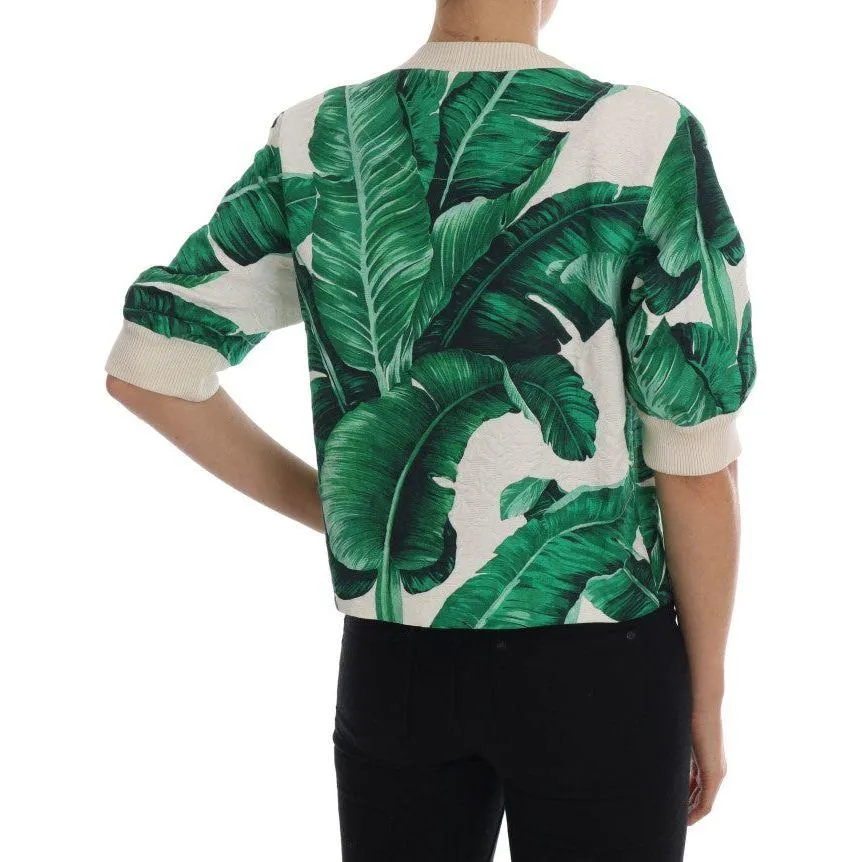 Dolce & Gabbana Tropical Sequined Sweater - Lush Greenery Edition