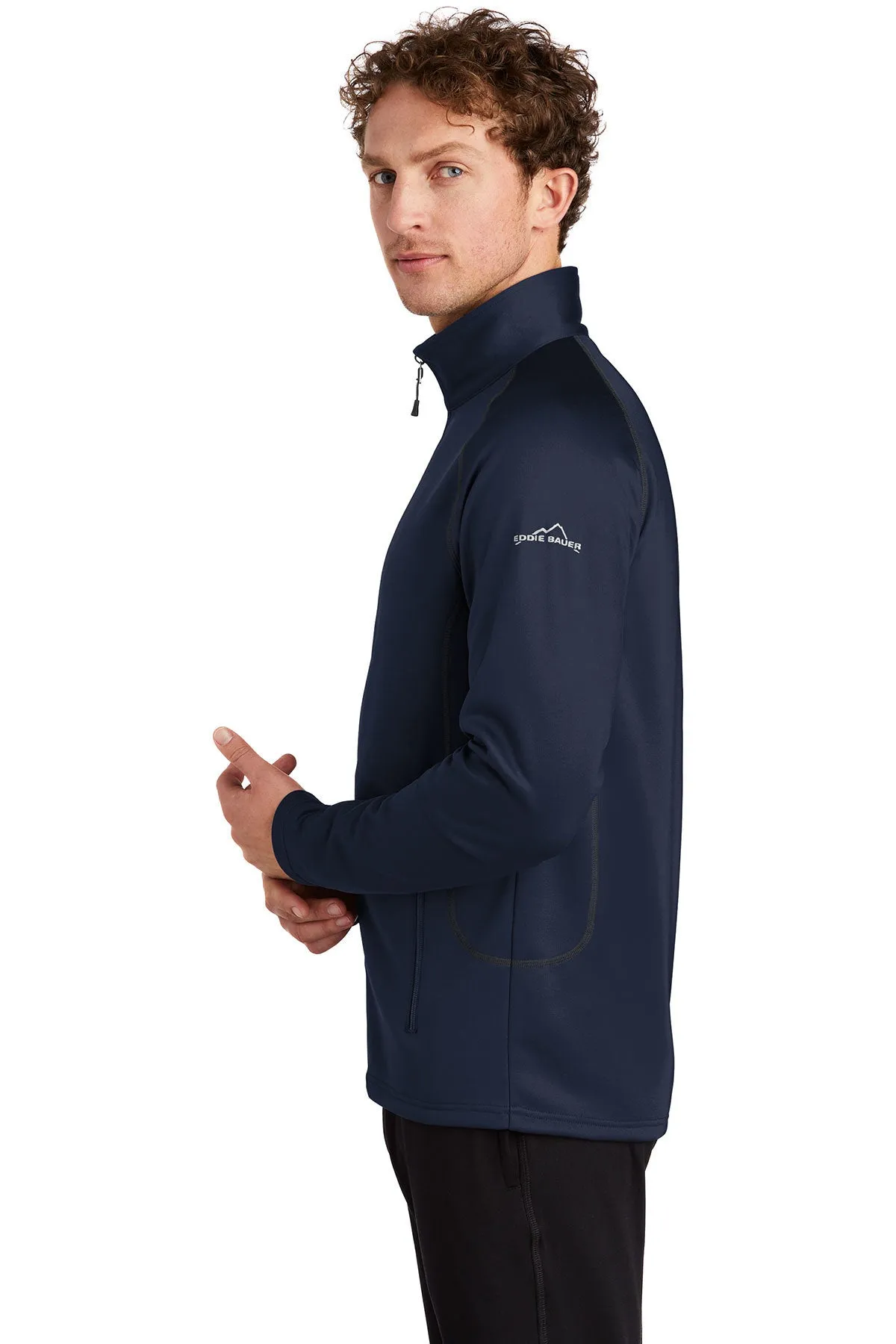 Eddie Bauer Smooth Fleece Custom Layer Jackets, River Blue Navy