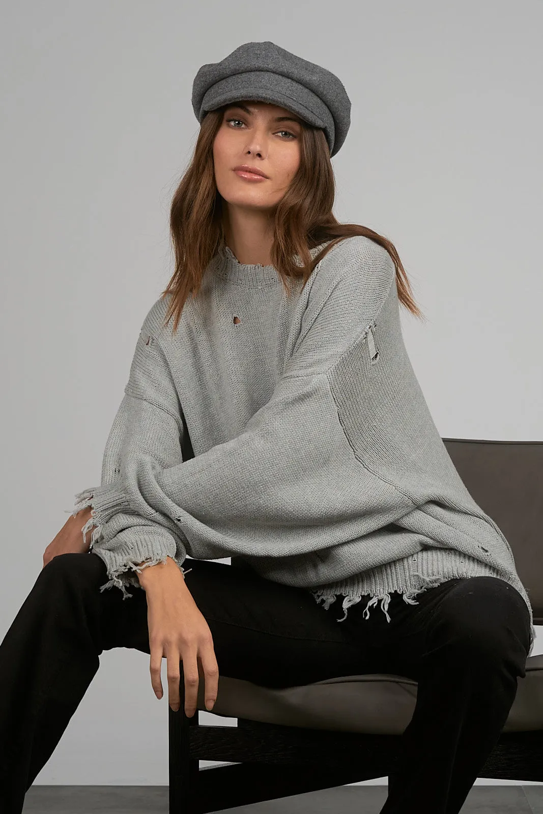 Elan sweater sw10910 heather grey