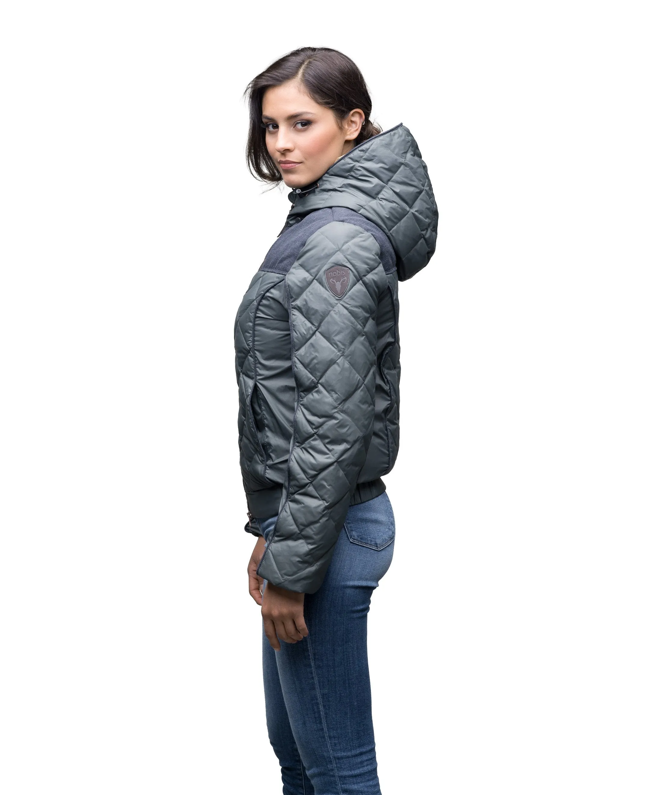 Elle Women's Quilted Hooded Jacket