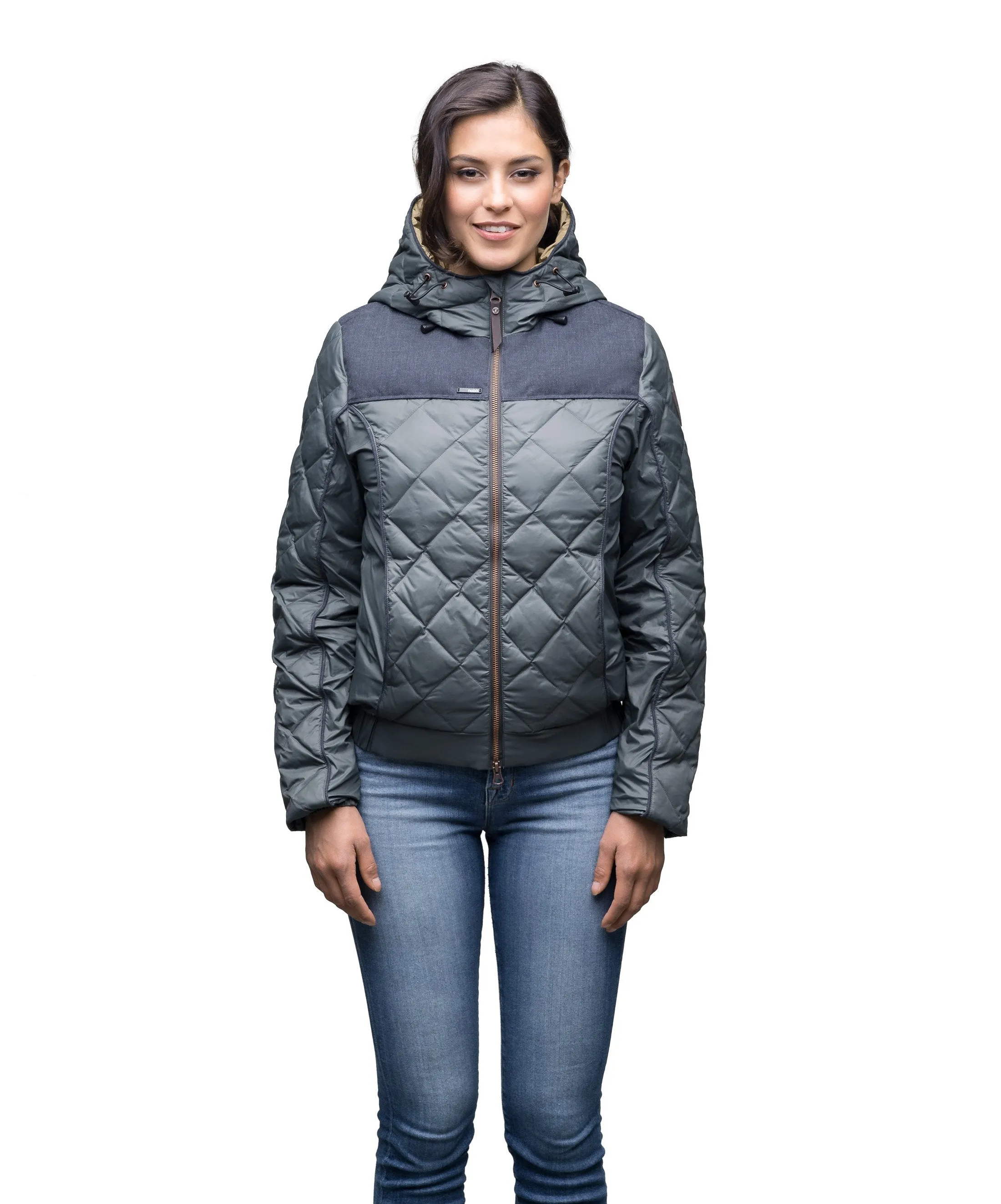 Elle Women's Quilted Hooded Jacket