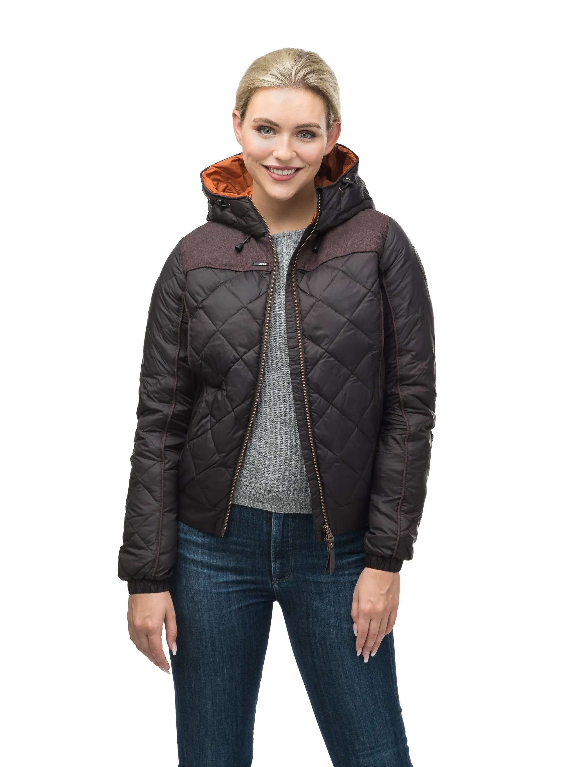 Elle Women's Quilted Hooded Jacket