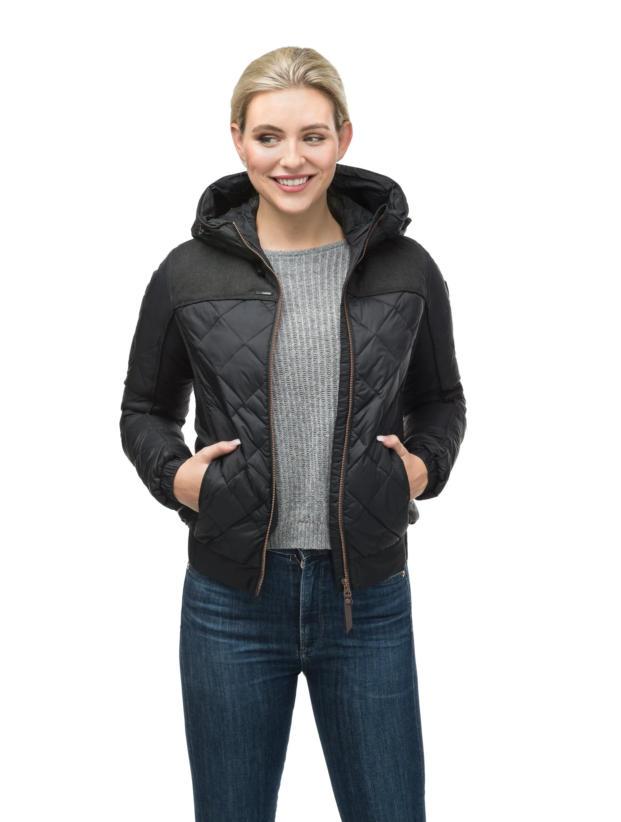 Elle Women's Quilted Hooded Jacket