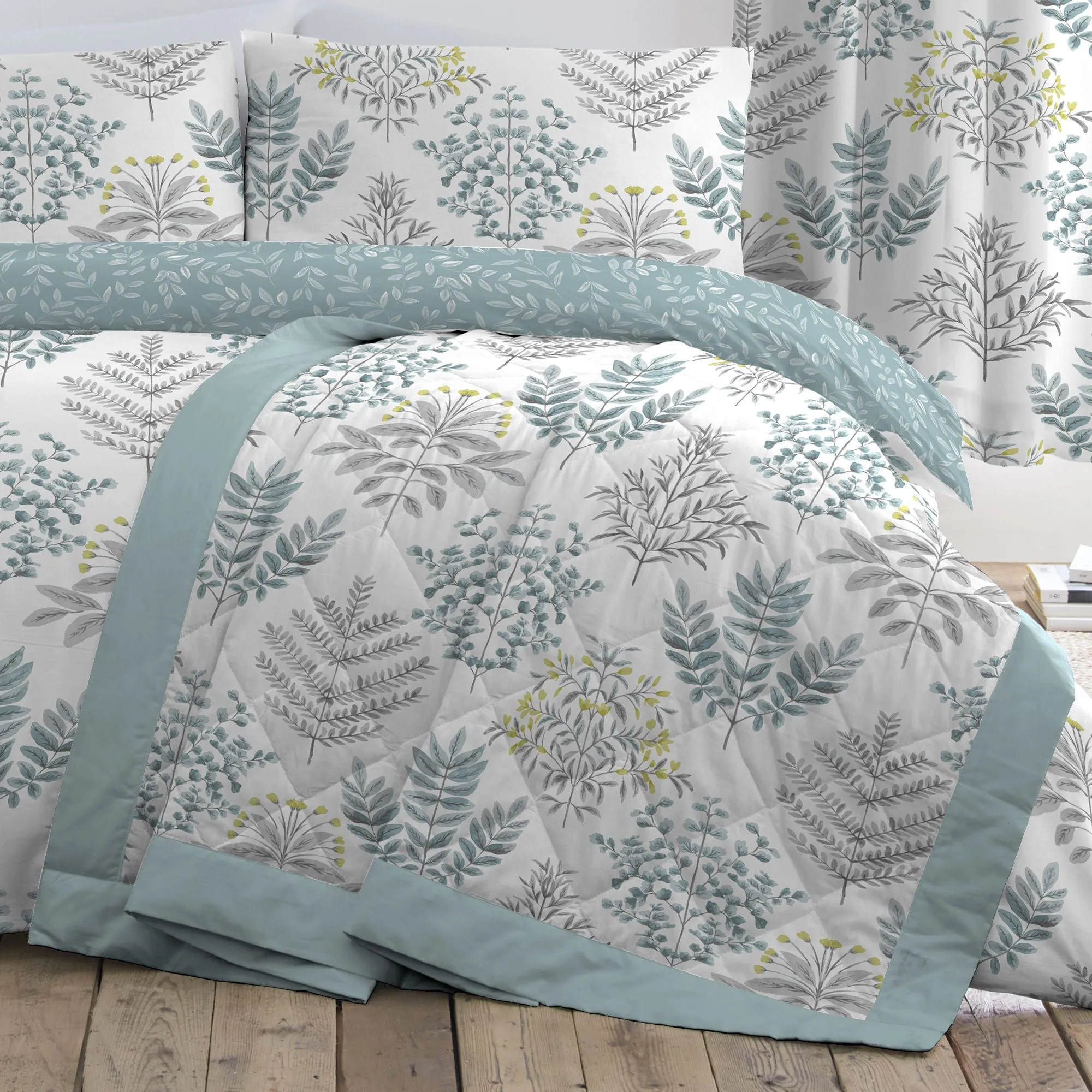 Emily Bedspread by Dreams & Drapes in Duck Egg 230x195cm