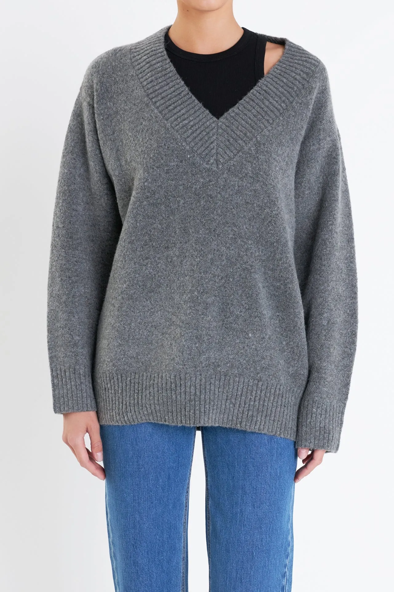 English Factory - V Neckline Oversized Sweater