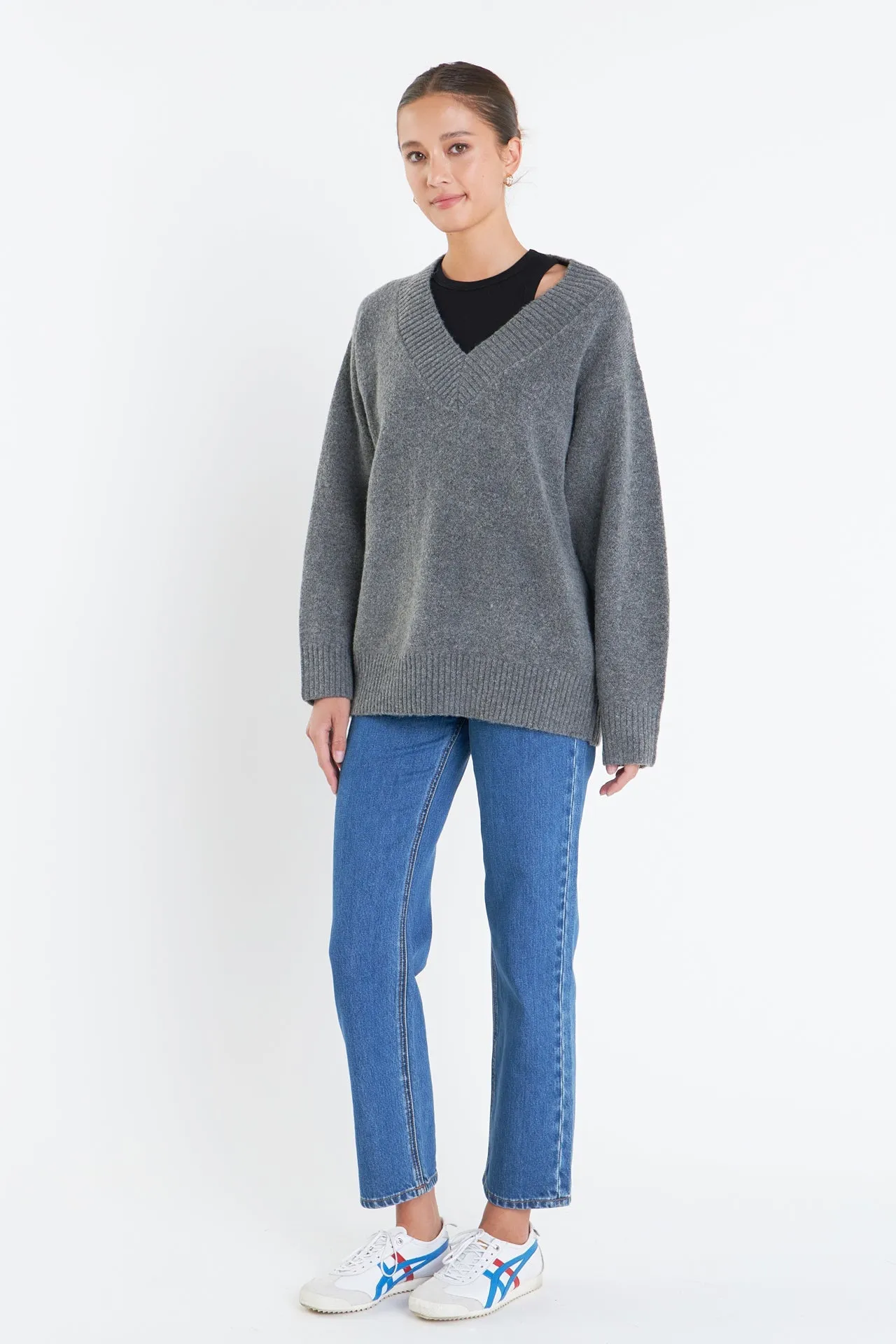 English Factory - V Neckline Oversized Sweater