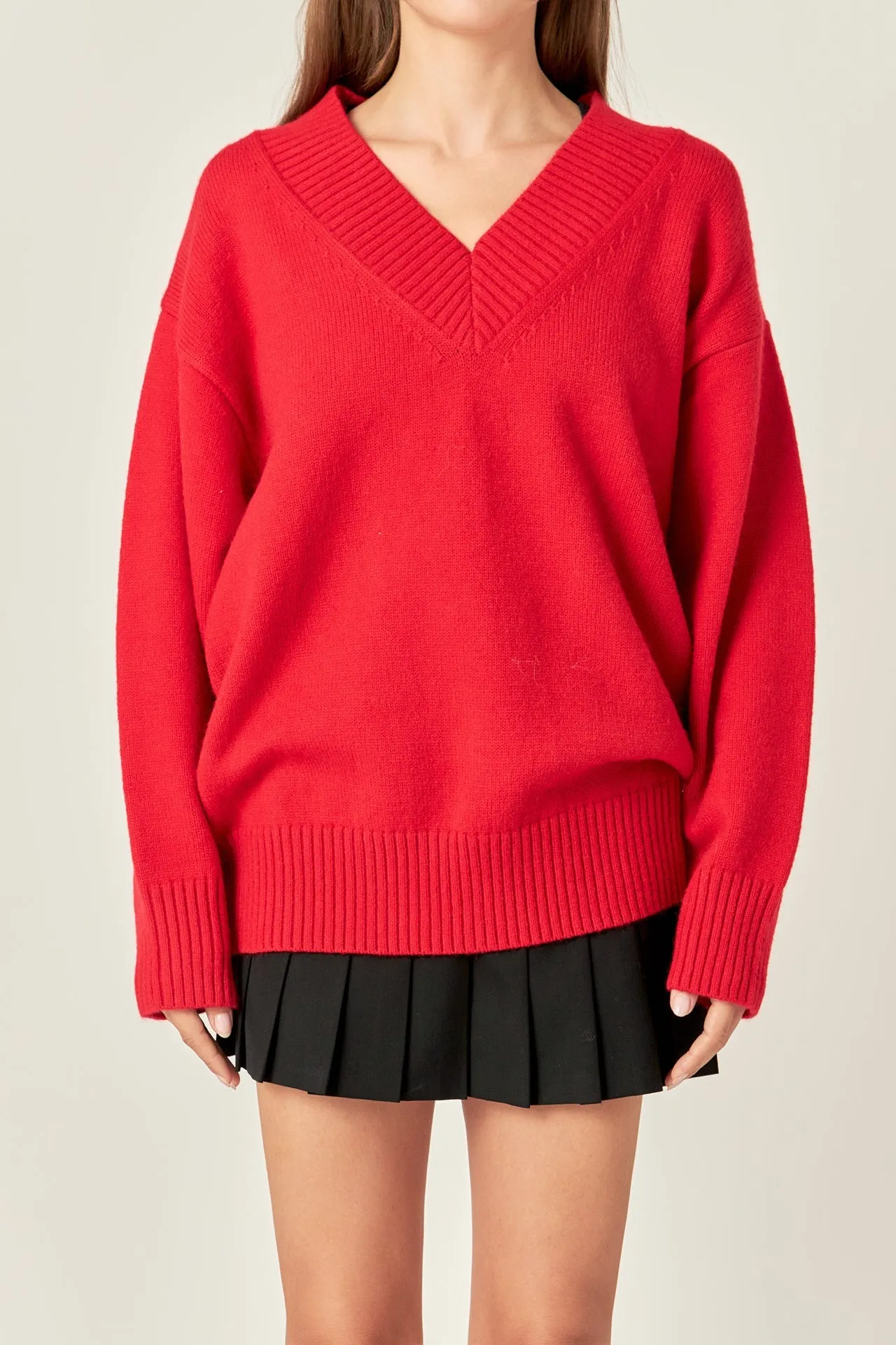 English Factory - V Neckline Oversized Sweater