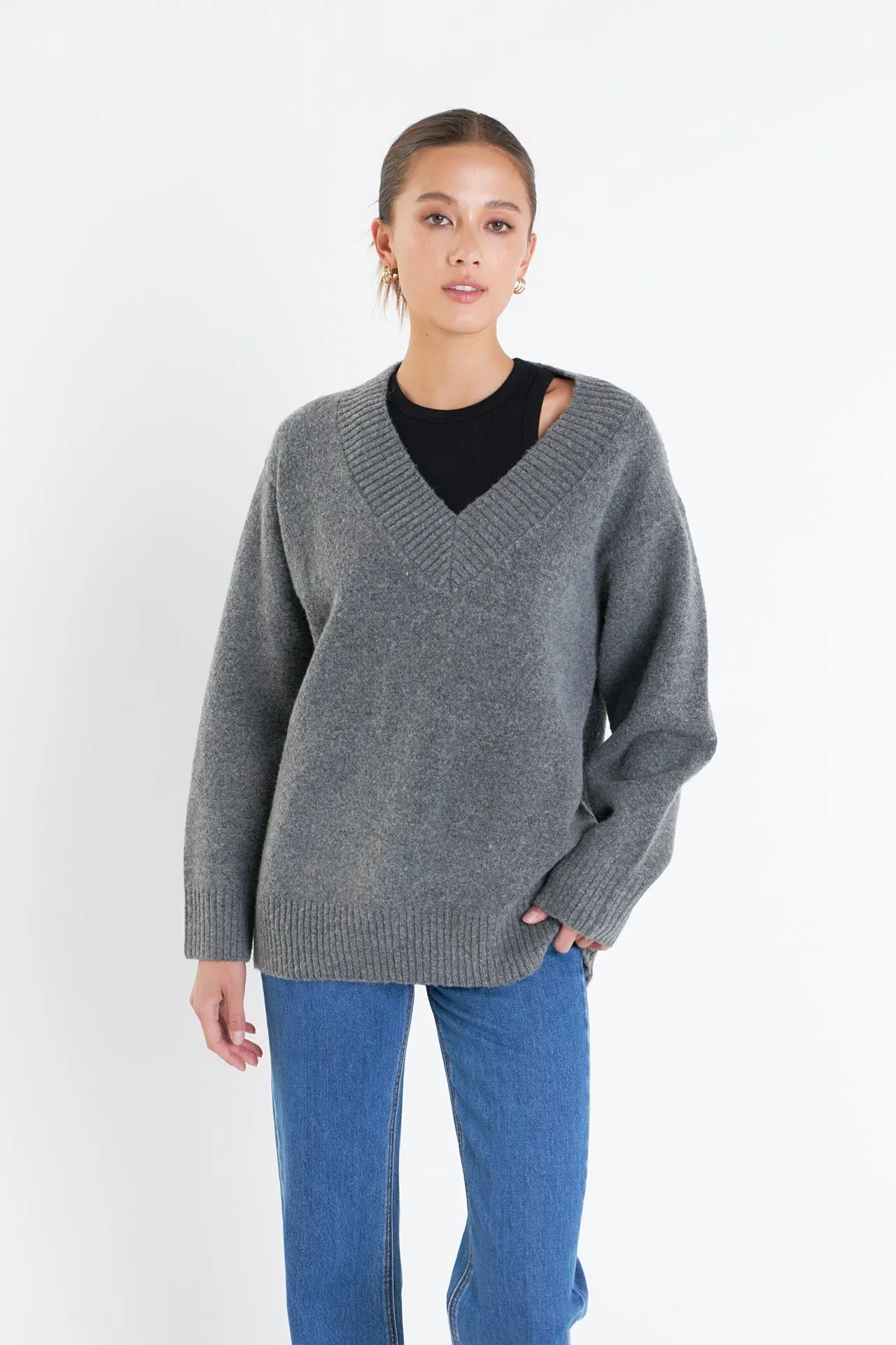 English Factory - V Neckline Oversized Sweater