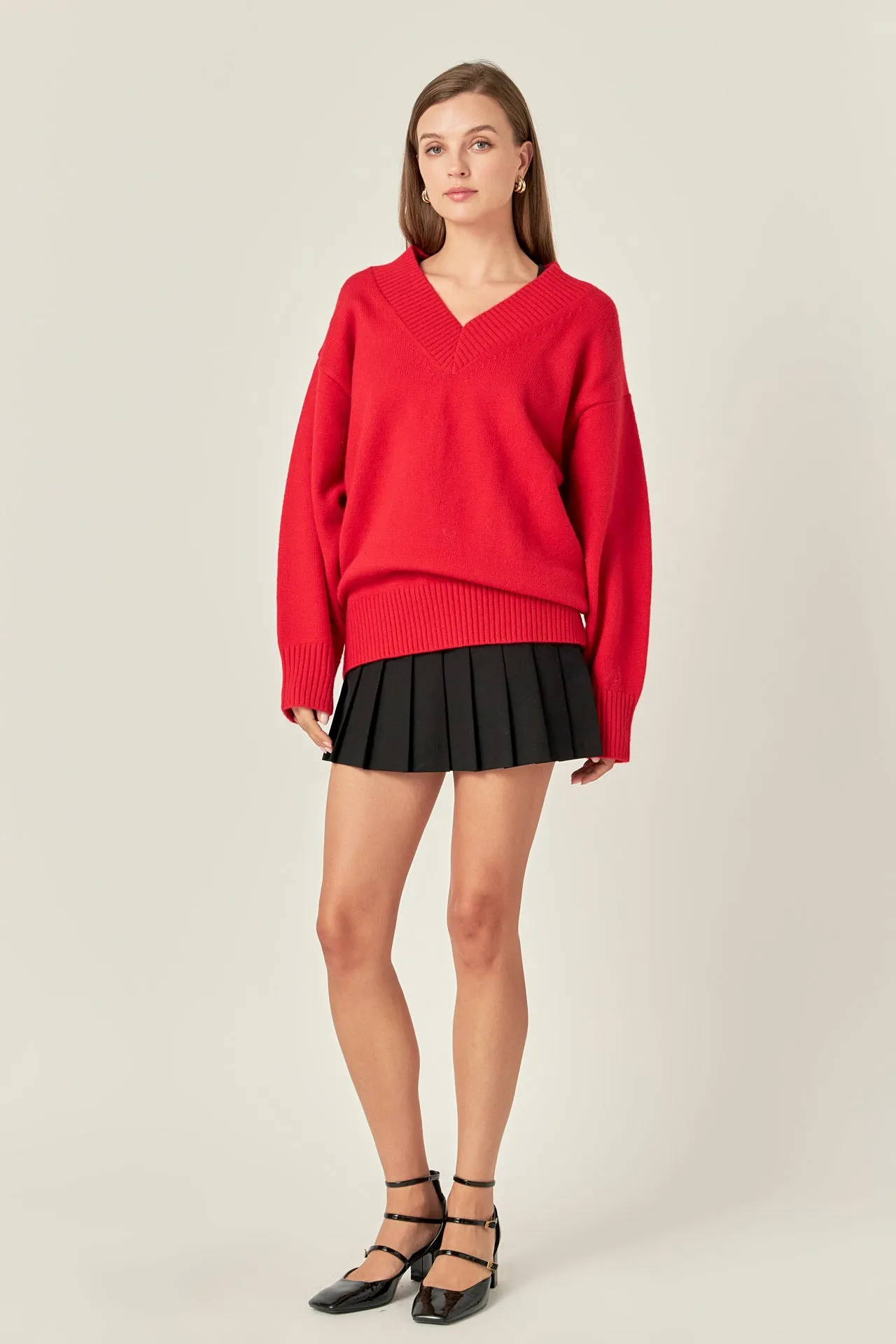 English Factory - V Neckline Oversized Sweater