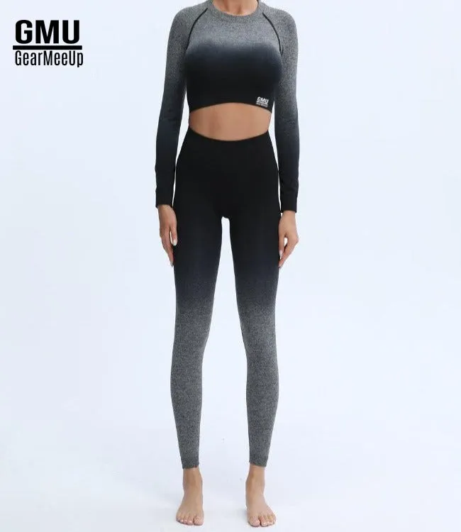 Evolution Ombre Long Sleeve Fitness Crop Top