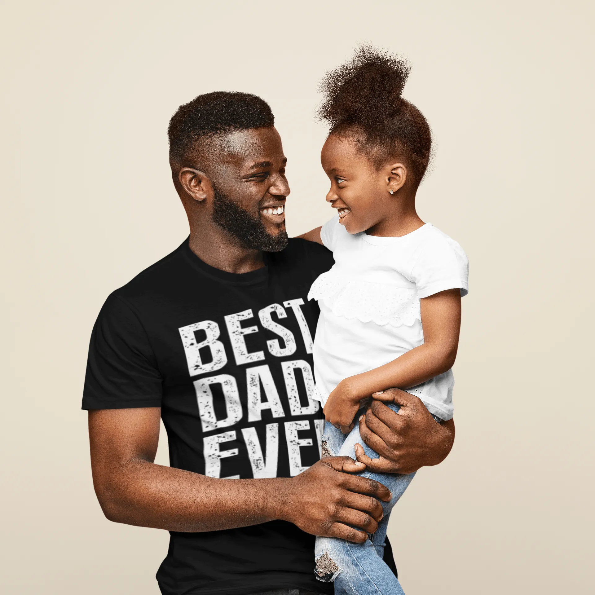 Family T-shirt Best Dad Ever Short Sleeve Ultra Soft Cotton Unisex Crew Neck Top