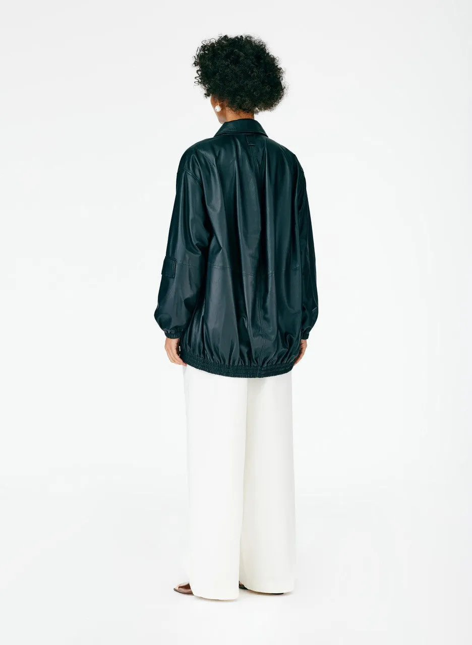 Feather Weight Leather Oversized Bomber