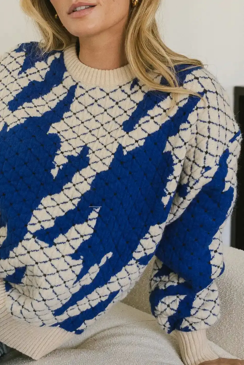 Felicity Abstract Sweater in Blue - FINAL SALE