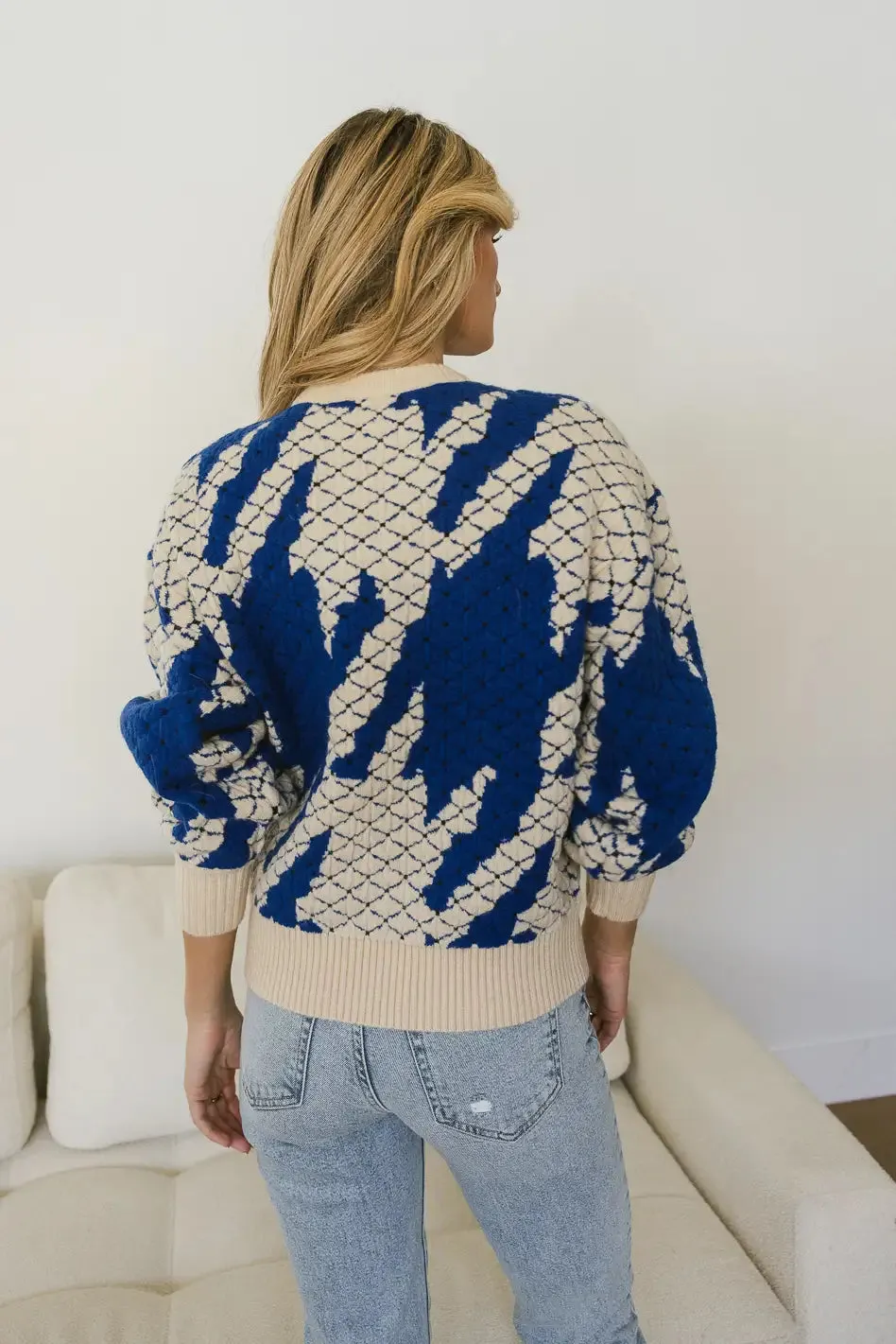 Felicity Abstract Sweater in Blue - FINAL SALE