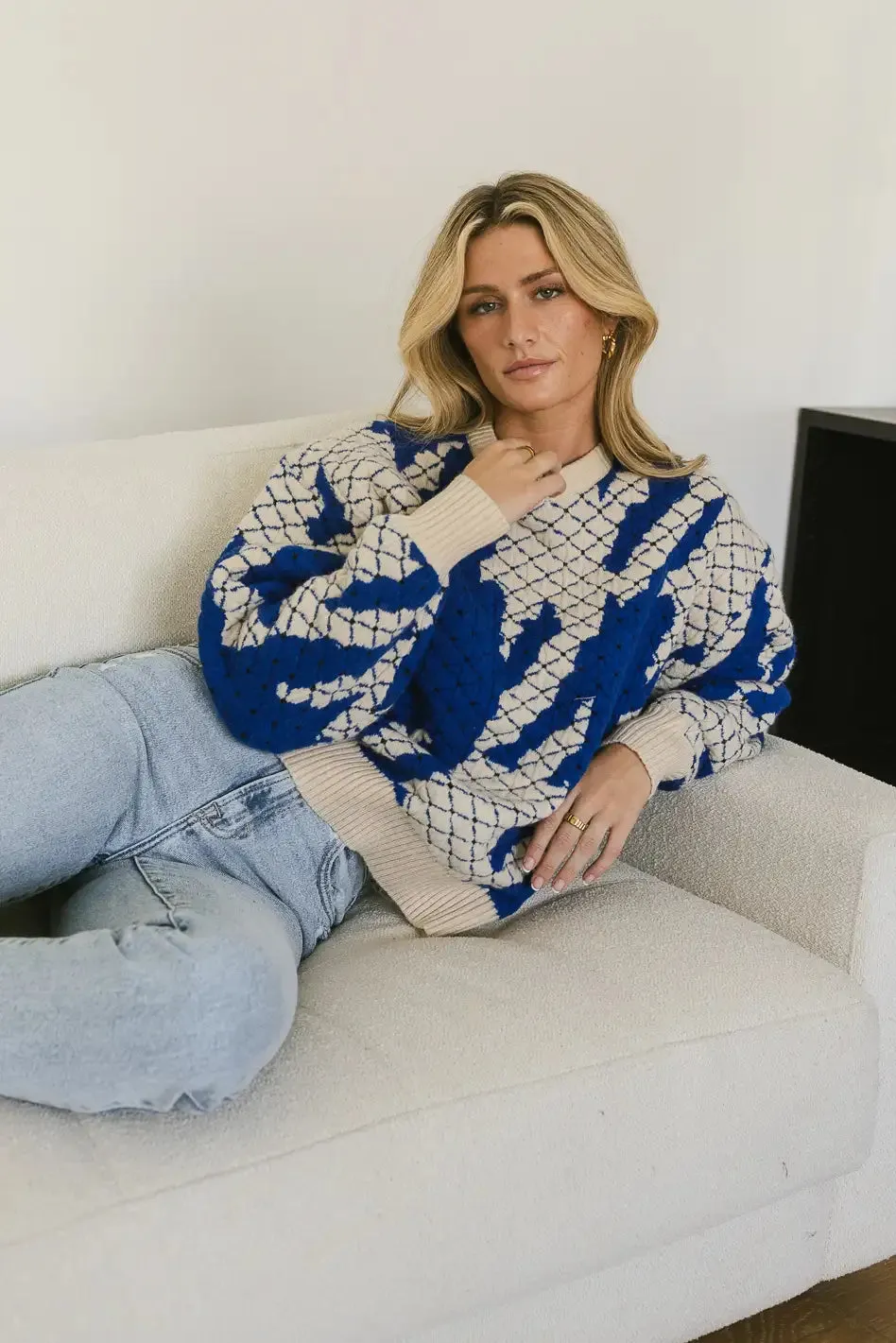 Felicity Abstract Sweater in Blue - FINAL SALE