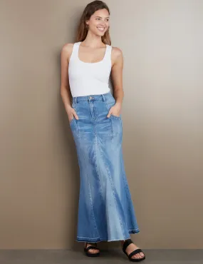 Flare Bliss Maxi Denim Skirt