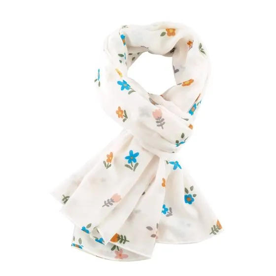 Flower Scarf | White