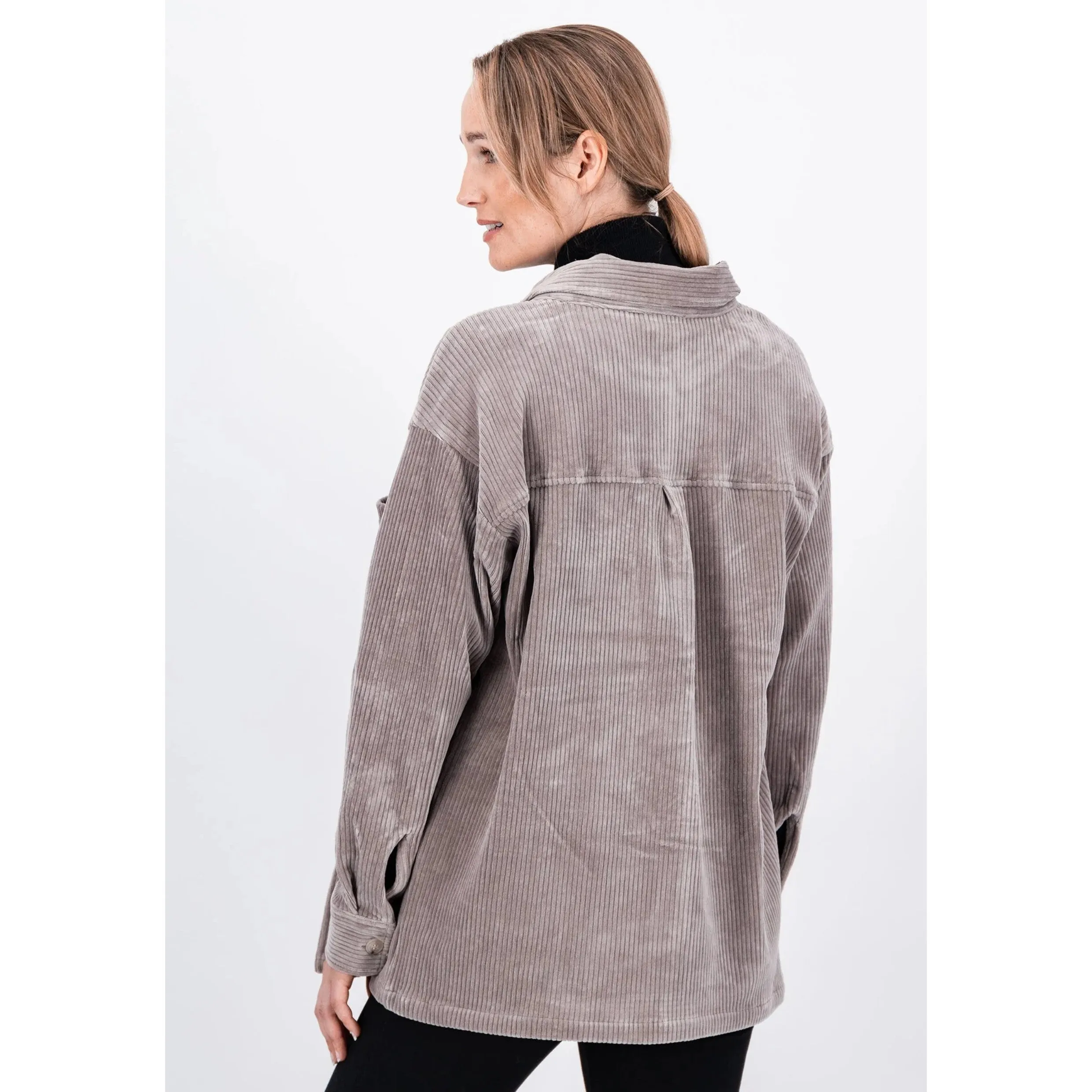 Fynch-Hatton Corduroy Blouse in Taupe 24091520