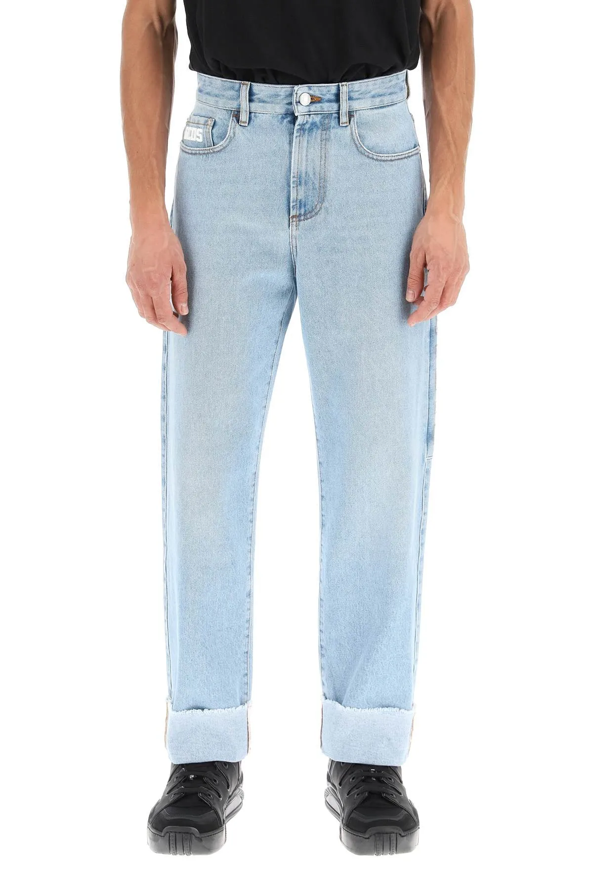 Gcds logo patch cropped jeans