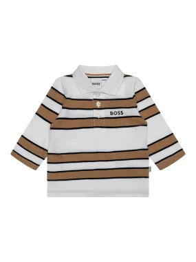 Gestreiftes Poloshirt - Weiß/Beige