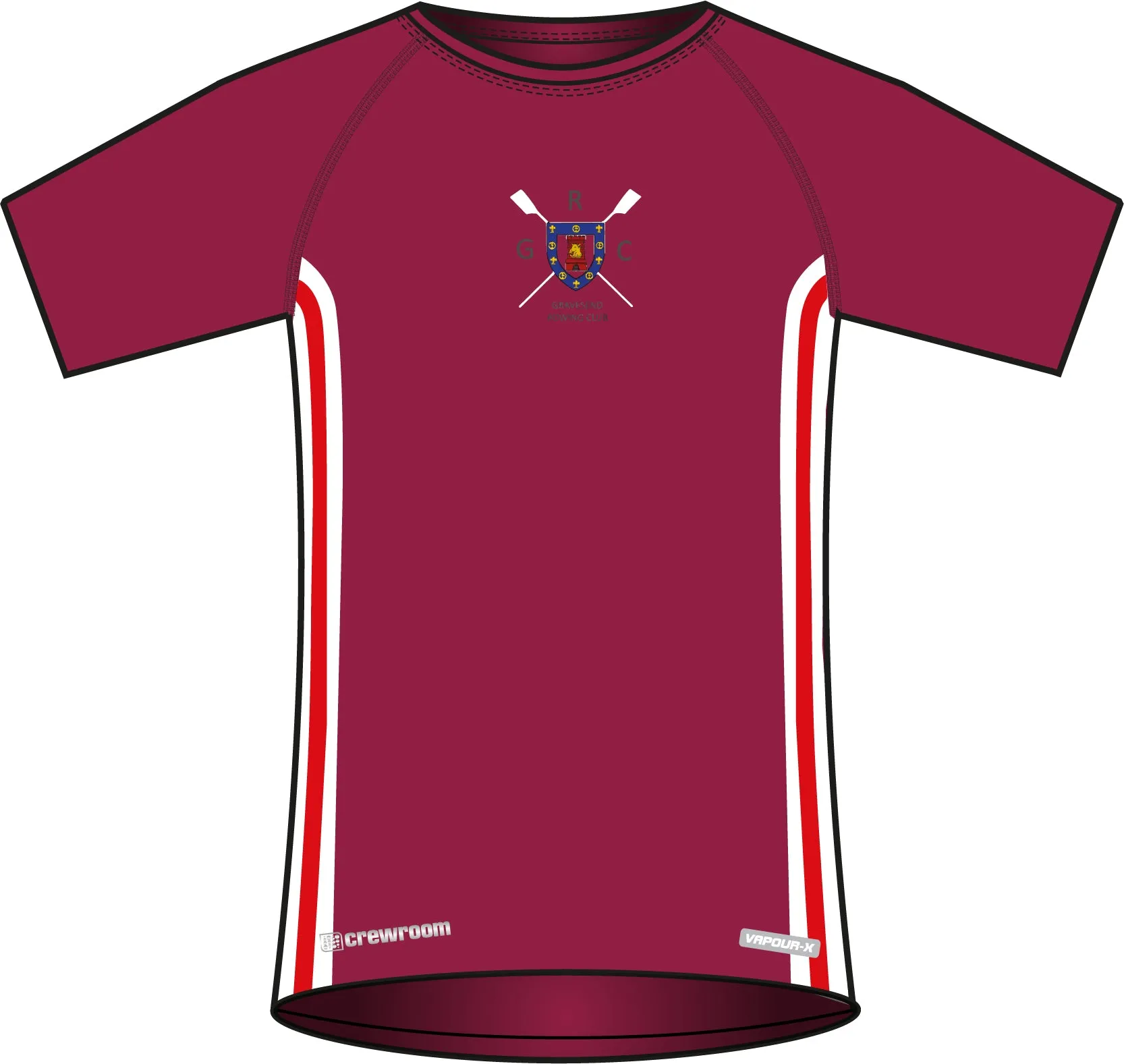 Gravesend Men's VX Team Tee (Burgundy)