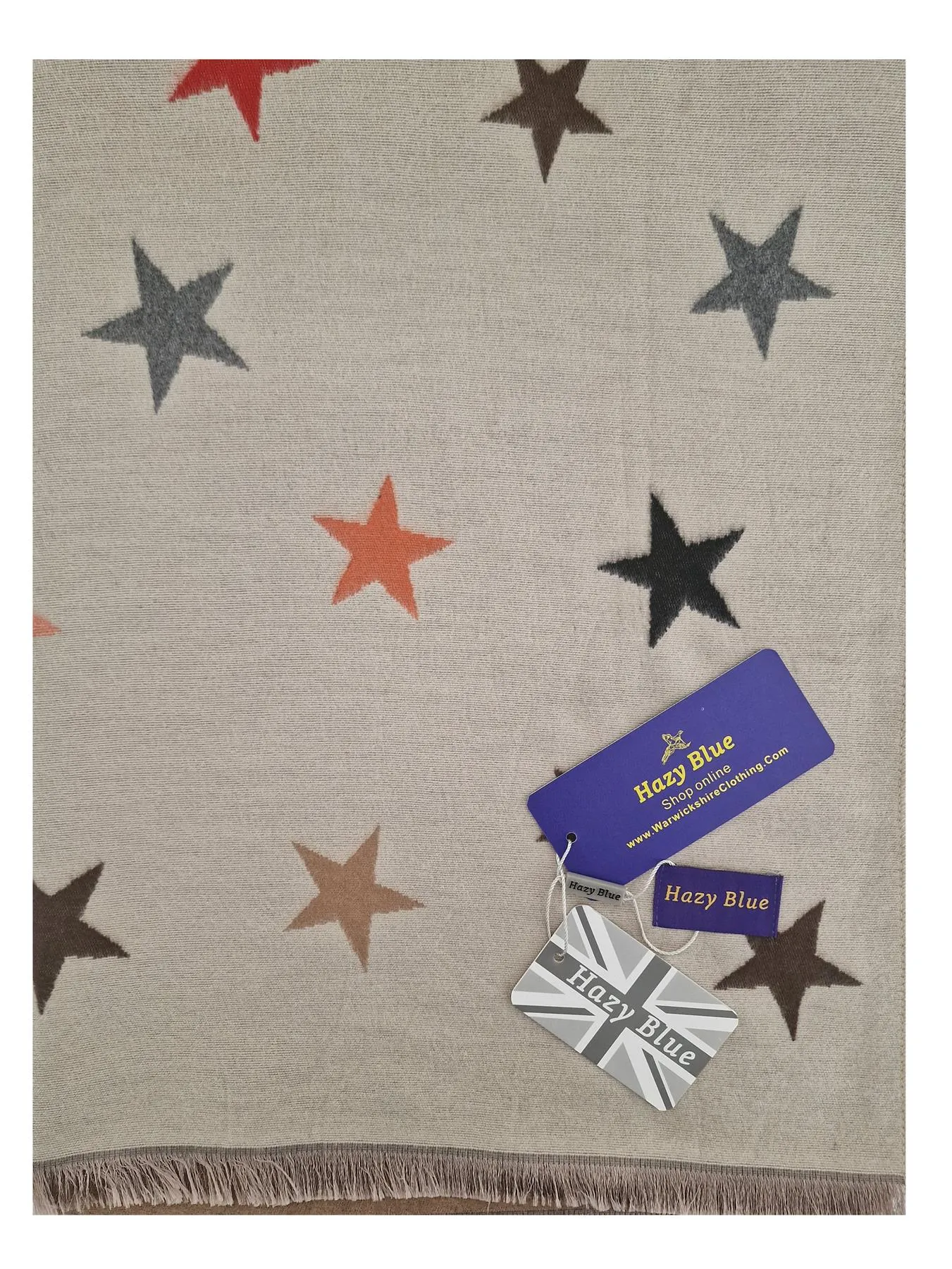 Hazy Blue Womens Pashmina Feel Scarf - Star